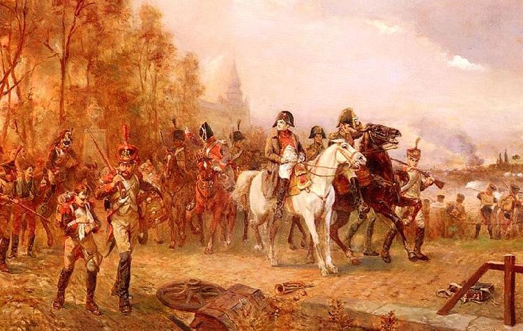 Robert Alexander Hillingford Napoleon with His Troops at the Battle of Borodino, 1812